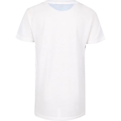 Boys white New York reflection print t-shirt
